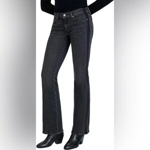 7 For All Mankind Belle Black Shadow Stripe Original Bootcut Jeans